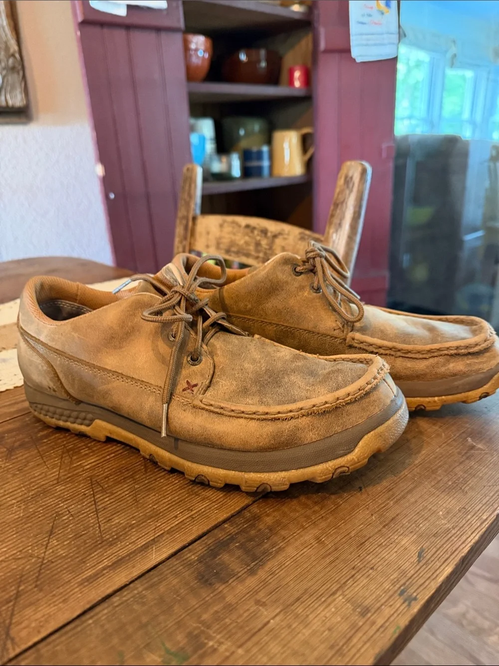 Twisted X Men's Tan Suede Moc Toe Casual Shoes